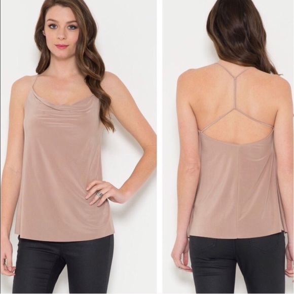 Boutique Tops - ✨Tan Strappy Back Loose Top